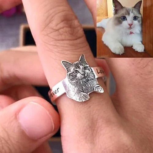 personalized stainless steel jewelry wholesale custom pet photo engraved finger rings made to order vendors and factory